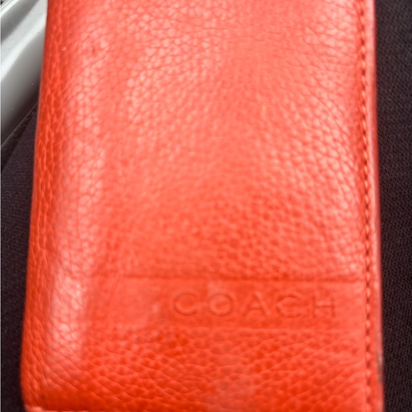 Coach orange/red Leather card holder - Picture 1 of 16